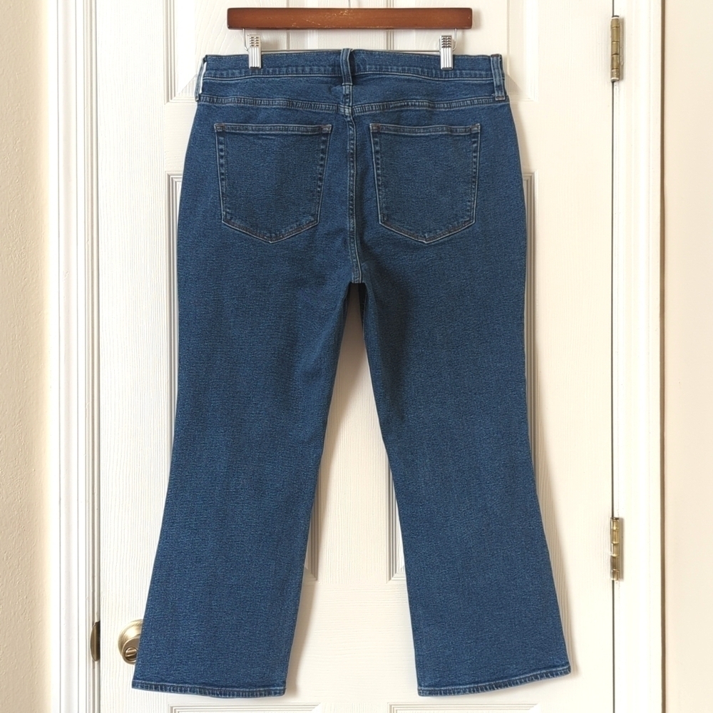 J. Crew Classic Medium Wash Mid Rise Button Fly Flared Ankle Cropped Jeans 32 - Picture 4 of 15